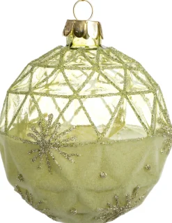 Intratuin Weihnachtskugel Charlbury Schneeflocke licht grün D 8 cm