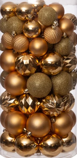 Intratuin Weihnachtskugeln Set gold D 3/6/8 cm 100 St.