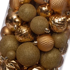 Intratuin Weihnachtskugeln Set gold D 3/6/8 cm 100 St.