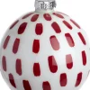 Intratuin Weihnachtskugel Beeston weiß / rot Punkte D 8 cm