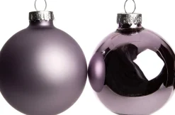Intratuin Weihnachtskugeln lila matt und glänzend D 6,7 cm 8 St.