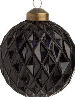 Intratuin Weihnachtskugel Orvan Rauten schwarz D 8 cm