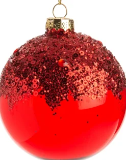 Intratuin Weihnachtskugel Ryana Pailletten rot D 8 H 8 cm