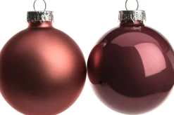 Intratuin Weihnachtskugeln dunkelrosa matt und glänzend D 5 cm 12 St.