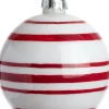 Intratuin Weihnachtskugel Beeston weiß / rot Linien D 8 cm