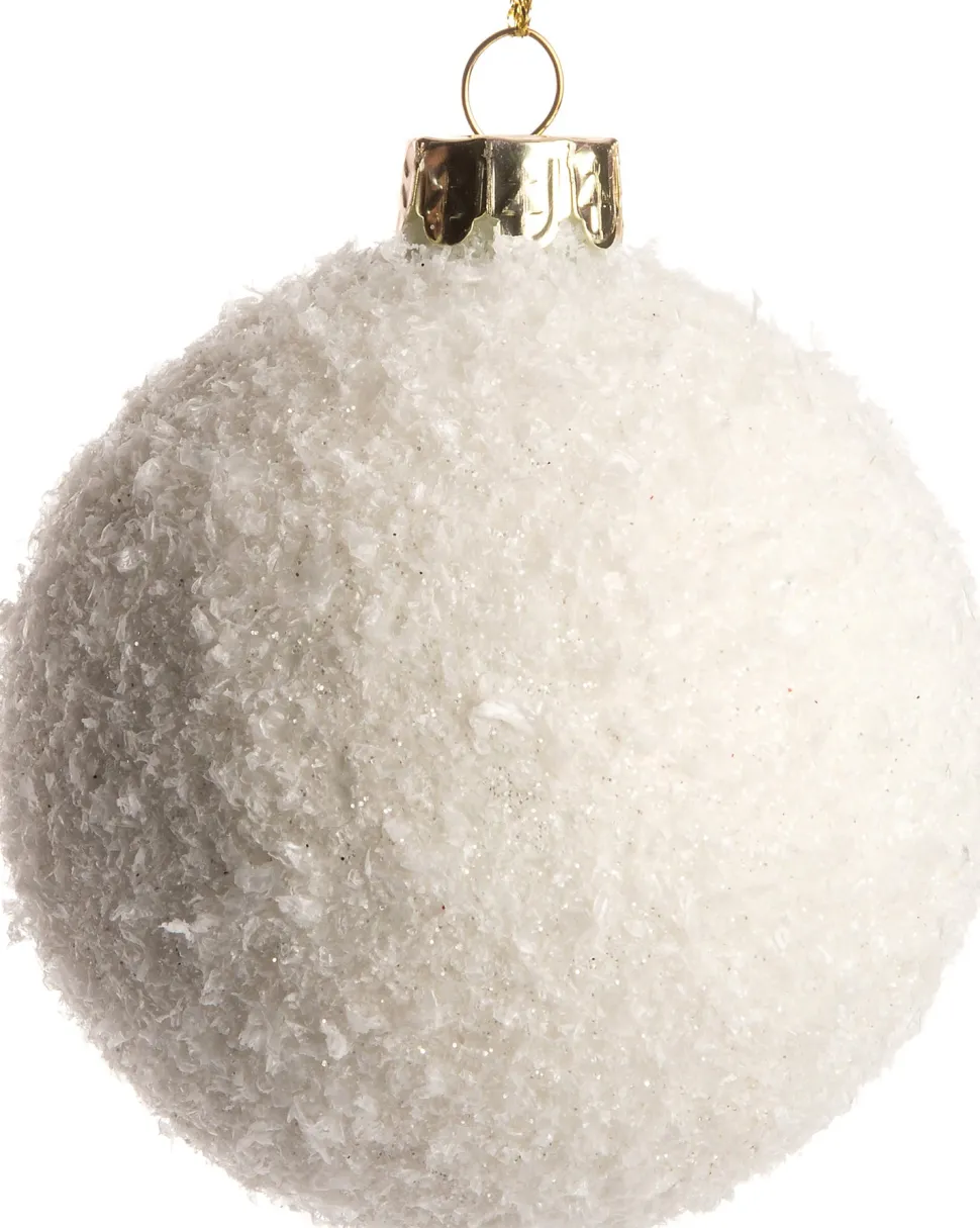 Intratuin Weihnachtskugel Hilary weiß D 8 H 8 cm