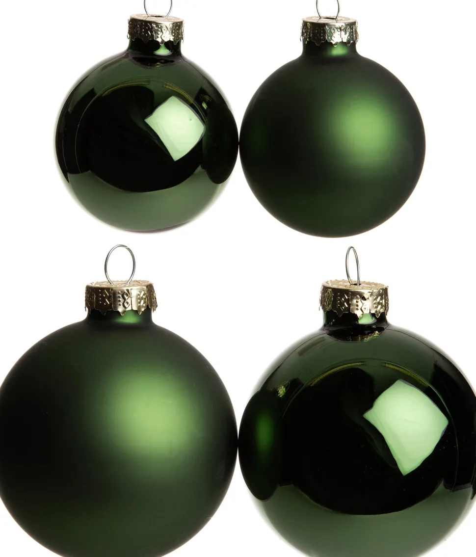 Intratuin Weihnachtskugeln grün matt und glänzend D 6,7 cm 42 St.