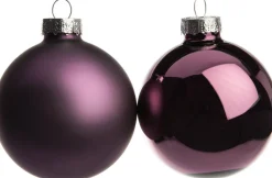 Intratuin Weihnachtskugeln violett matt und glänzend D 6 cm 10 St.
