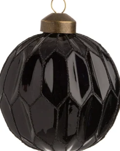 Intratuin Weihnachtskugel Orvan Waben schwarz D 8 cm