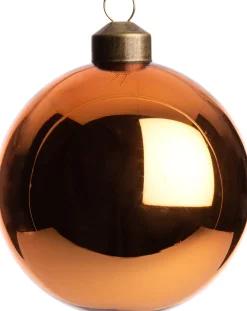 Intratuin Weihnachtskugel Ballots orange glänzend D 8 cm