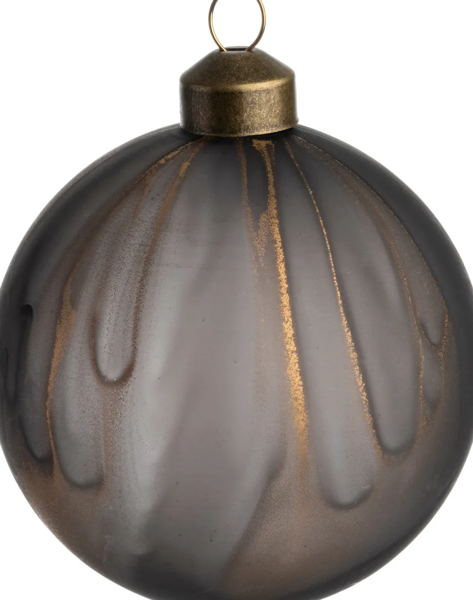 Intratuin Weihnachtskugel Marble schwarz / gold D 8 cm