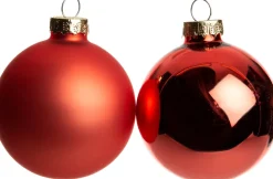 Intratuin Weihnachtskugeln orangerot matt und glänzend D 6,7 cm 8 St.