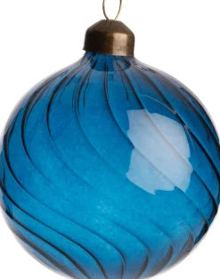 Intratuin Weihnachtskugel Lourdes Wellen blau D 8 cm