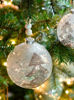 Intratuin Weihnachtskugel Bentford D 8 cm transparent / braun