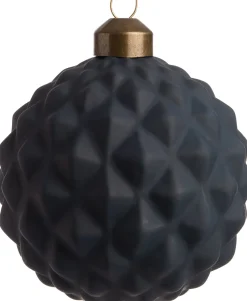 Intratuin Weihnachtskugel Loches Rauten klein dunkelblau matt D 8 cm