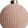 Intratuin Weihnachtskugel Borth Linien rosa samt/matt D 8 cm