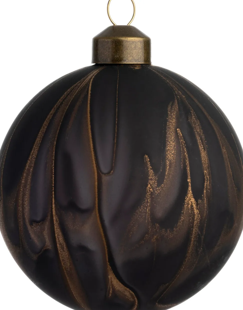 Intratuin Weihnachtskugel Marble gold / schwarz D 8 cm