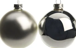 Intratuin Weihnachtskugeln silber matt und glänzend D 8 cm 6 St.