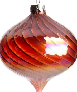 Intratuin Weihnachtskugel Zwiebelform Lodeve braun D 8 cm