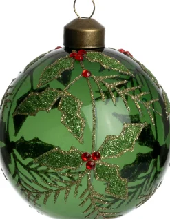 Intratuin Weihnachtskugel Eilish grün Ilex D 8 cm