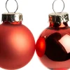 Intratuin Weihnachtskugeln orangerot matt und glänzend D 2,5 cm 24 St.