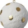 Intratuin Weihnachtskugel Vitu weiß / gold Punkte D 7 H 7 cm