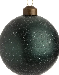 Intratuin Weihnachtskugel Ely Sprenkel dunkelgrün D 8 cm
