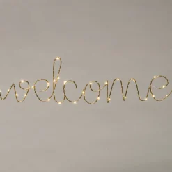 Intratuin Weihnachtsleuchte Welcome gold 61 x 2,5 x 16 cm mit 30 Lämpchen warmweiß