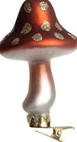 Intratuin Weihnachtsschmuck Pilz mit Clip rot / weiß D 5,7 H 10 cm