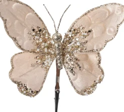 Intratuin Weihnachtsschmuck Schmetterling mit Clip weiß 15 x 18 cm