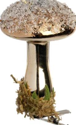 Intratuin Weihnachtsschmuck Pilz mit Clip braun D 6 H 8 cm