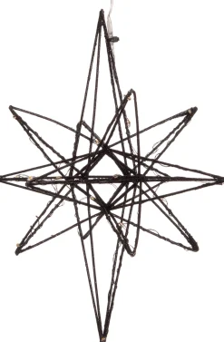 Intratuin Weihnachtsstern Nala schwarz beleuchtet mit 25 LEDs warmweiß D 21 H 25 cm