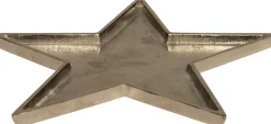 Intratuin Weihnachtsteller Stern silber 24 x 1 x 24 cm