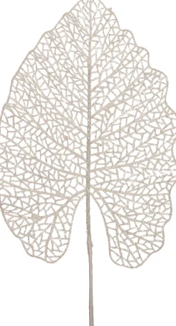 Intratuin Weihnachtszweig Alocasia mit Glitzer weiß 48 cm