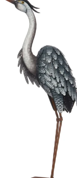 Intratuin Wetterfestes Bild Reiher grau 39 x 16,5 x 72,5 cm