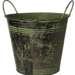 Intratuin Zinkeimer mit Griff grün D 25 H 21 cm