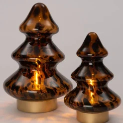 Intratuin Tischleuchte Weihnachtsbaum braun warmweiß D 13,7 H 21,5 cm