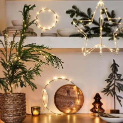 Intratuin Tischleuchte Weihnachtsbaum braun warmweiß D 13,7 H 21,5 cm