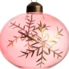 Intratuin Weihnachtskugel Zwiebel Leann rosa / transparent D 8 cm