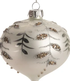 Intratuin Weihnachtskugel Zwiebel Iria weiß D 8 cm