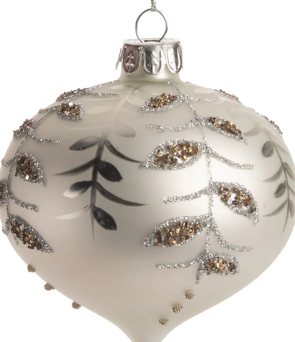 Intratuin Weihnachtskugel Zwiebel Iria weiß D 8 cm