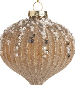 Intratuin Weihnachtskugel Zwiebel Marylou gold D 8 cm