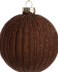 Intratuin Weihnachtskugel Samt braun D 10 cm