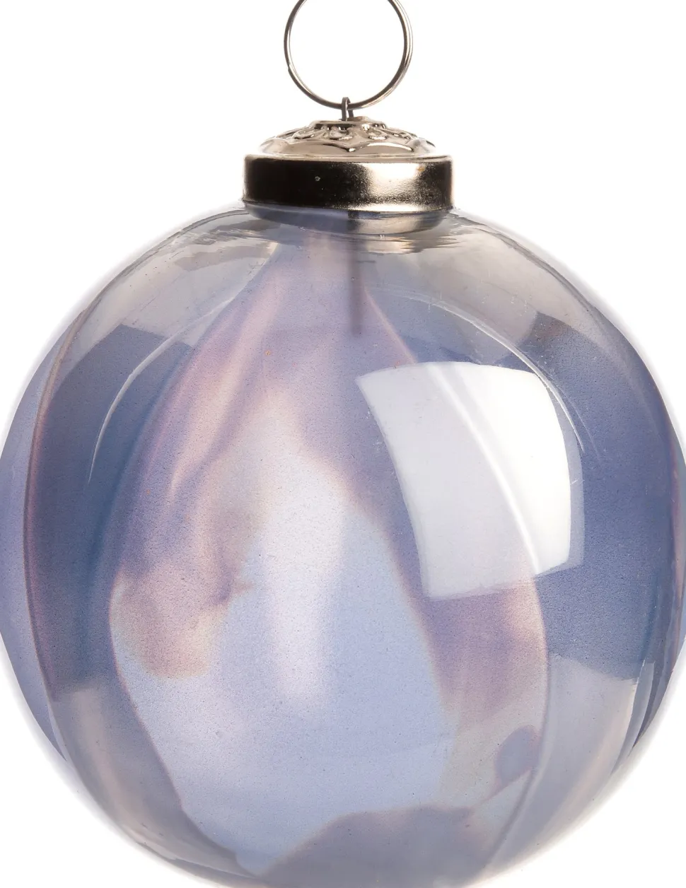 Intratuin Weihnachtskugel marmoriert blau D 12 cm