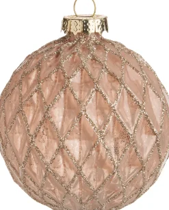 Intratuin Weihnachtskugel Jenetta Rauten rosa D 8 cm