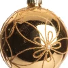 Intratuin Weihnachtskugel Celes Blume gold D 8 cm