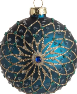 Intratuin Weihnachtskugel Caeli Blume blau D 8 cm