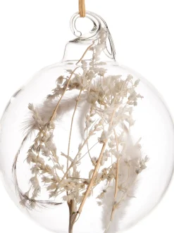 Intratuin Weihnachtskugel mit Trockenblumen Anne transparent D 8 cm
