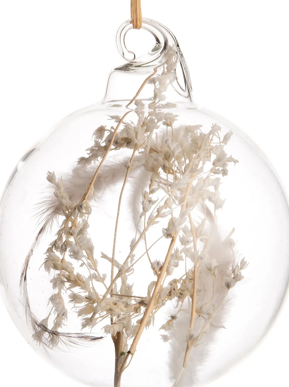 Intratuin Weihnachtskugel mit Trockenblumen Anne transparent D 8 cm