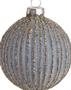 Intratuin Weihnachtskugel Freda Linie blau D 8 cm